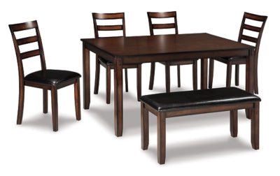 Ashley Brown Coviar Dining Room Table Set (Set of 6) | Home Elegance USA