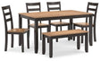 Ashley Natural/Brown Gesthaven Dining Room Table Set (Set of 6) | Home Elegance USA