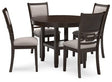 Ashley Brown Langwest Dining Room Table Set (Set of 5) | Home Elegance USA