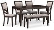 Ashley Brown Langwest Dining Room Table Set (Set of 6) | Home Elegance USA