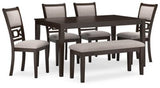 Ashley Brown Langwest Dining Room Table Set (Set of 6) | Home Elegance USA