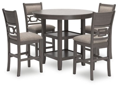 Ashley Gray Wrenning DRM Counter Table Set (Set of 5) | Home Elegance USA