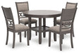 Ashley Gray Wrenning Dining Room Table Set (Set of 5) | Home Elegance USA