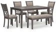 Ashley Gray Wrenning Dining Room Table Set (Set of 6) | Home Elegance USA