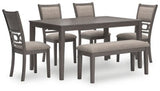 Ashley Gray Wrenning Dining Room Table Set (Set of 6) | Home Elegance USA