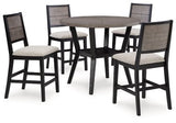 Ashley Black/Gray Corloda Round Counter Table Set (Set of 5) | Home Elegance USA