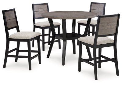 Ashley Black/Gray Corloda Round Counter Table Set (Set of 5) | Home Elegance USA