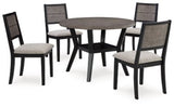 Ashley Black/Gray Corloda Round DRM Table Set (Set of 5) | Home Elegance USA