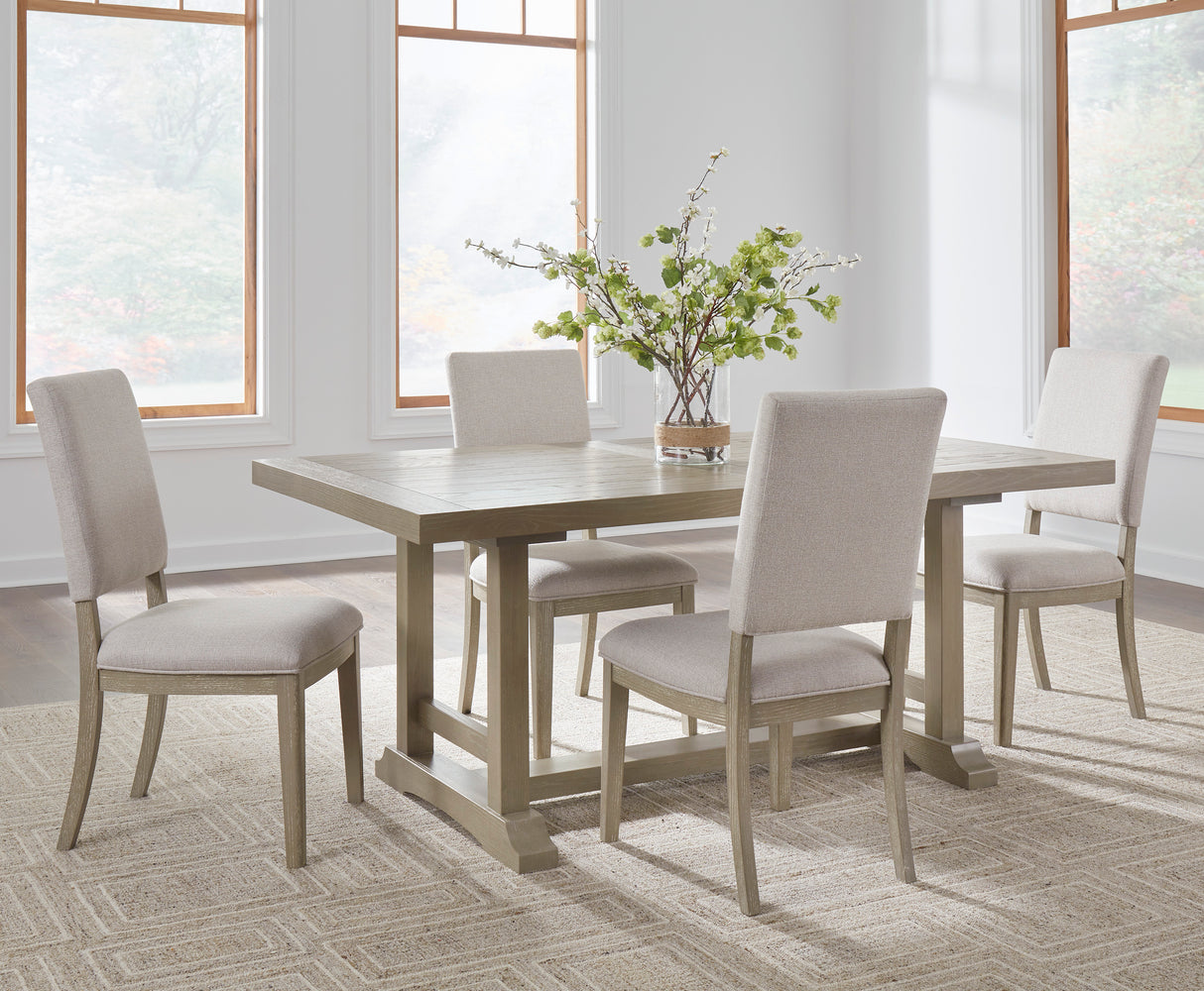 Vallardia Rectangular Extending Dining Table Light Grayish Brown | Ashley