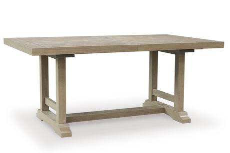 Vallardia RECT Dining Table & 6 Chairs Set – Traditional Light Grayish Brown | Ashley