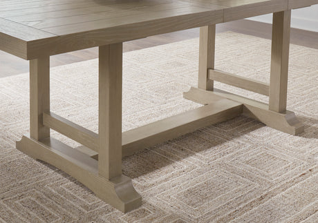 Vallardia RECT Dining Table & 6 Chairs Set – Traditional Light Grayish Brown | Ashley