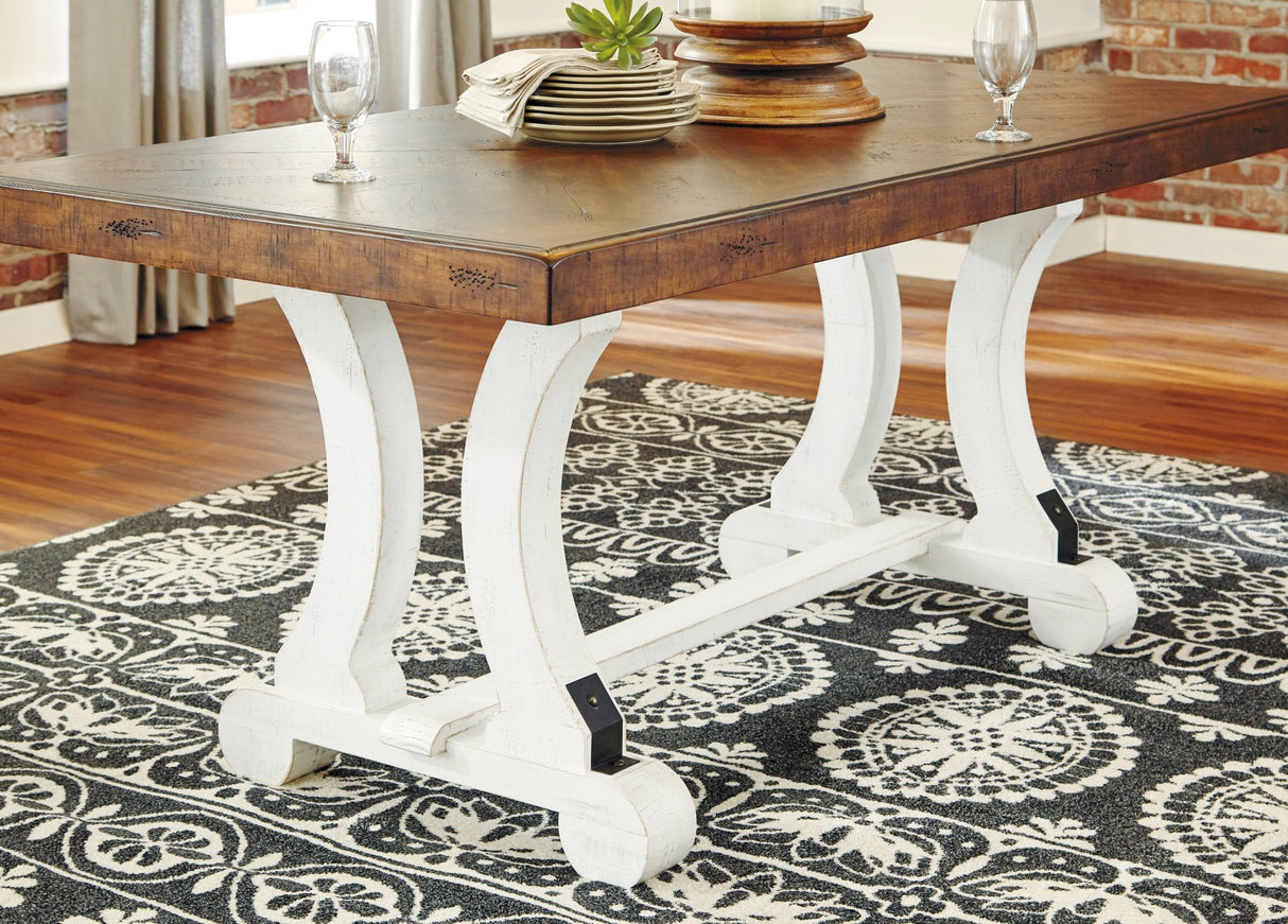 Ashley White/Brown Valebeck Rectangular Dining Room Table | Home Elegance USA