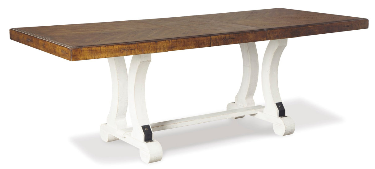 Ashley White/Brown Valebeck Rectangular Dining Room Table | Home Elegance USA