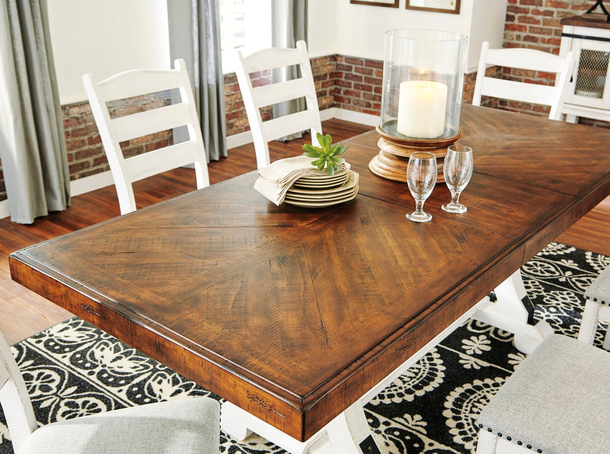 Ashley White/Brown Valebeck Rectangular Dining Room Table | Home Elegance USA