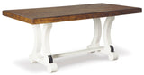 Ashley White/Brown Valebeck Rectangular Dining Room Table | Home Elegance USA