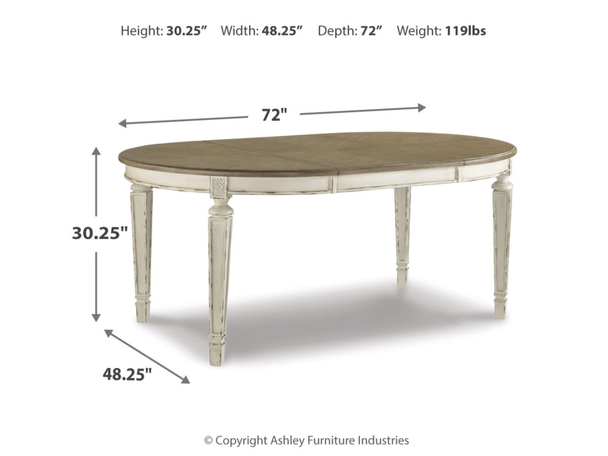 Oval Dining Table Antiqued Realyn - Ashley - Home Elegance USA