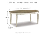 Oval Dining Table Antiqued Realyn - Ashley - Home Elegance USA