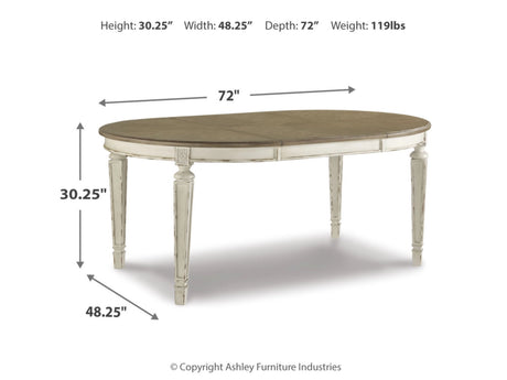 Oval Dining Table Antiqued Realyn - Ashley - Home Elegance USA