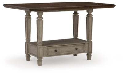 Ashley Antique Gray Lodenbay RECT Dining Room Counter Table