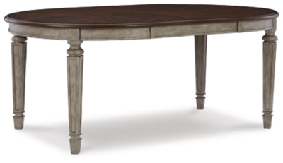 Ashley Two-tone Lodenbay Oval Dining Room EXT Table