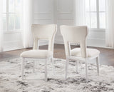 Chalanna Dining Side Chair Upholstered - White (Set of 2) | Ashley - Home Elegance USA