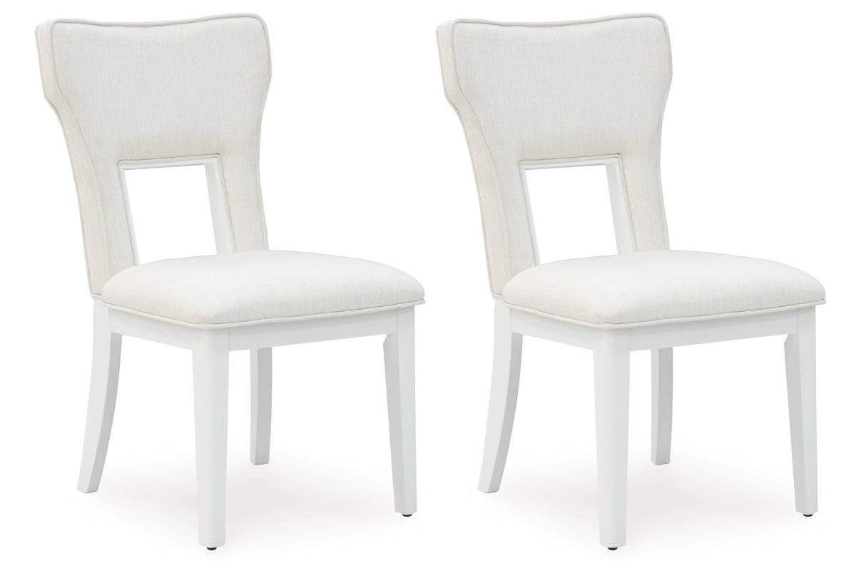 Chalanna Dining Side Chair Upholstered - White (Set of 2) | Ashley - Home Elegance USA