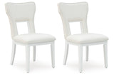 Chalanna Dining Side Chair Upholstered - White (Set of 2) | Ashley - Home Elegance USA