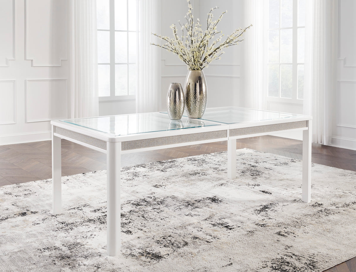 Chalanna Rectangular Dining Table - White | Ashley