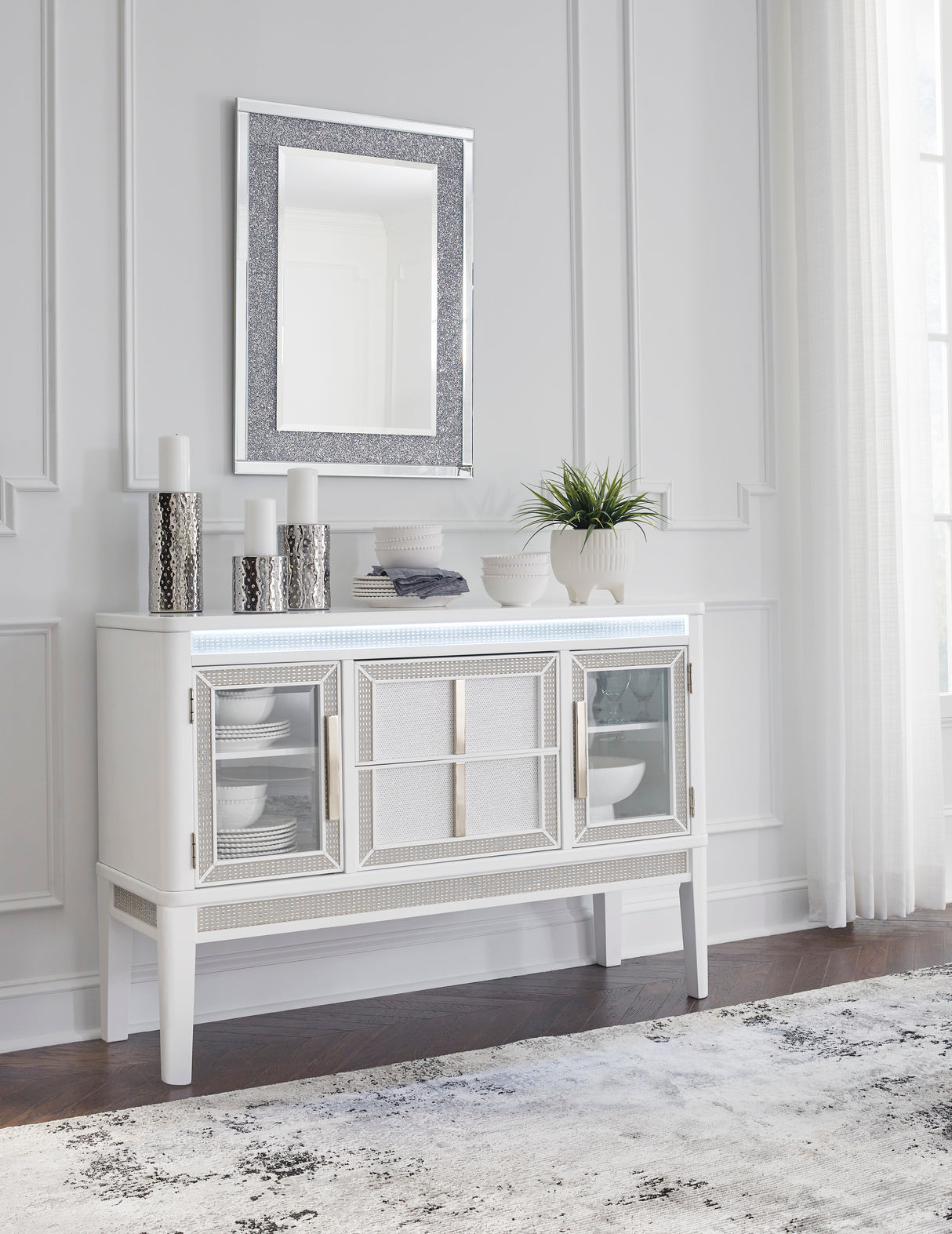 Chalanna Dining Room Server - White | Ashley - Home Elegance USA