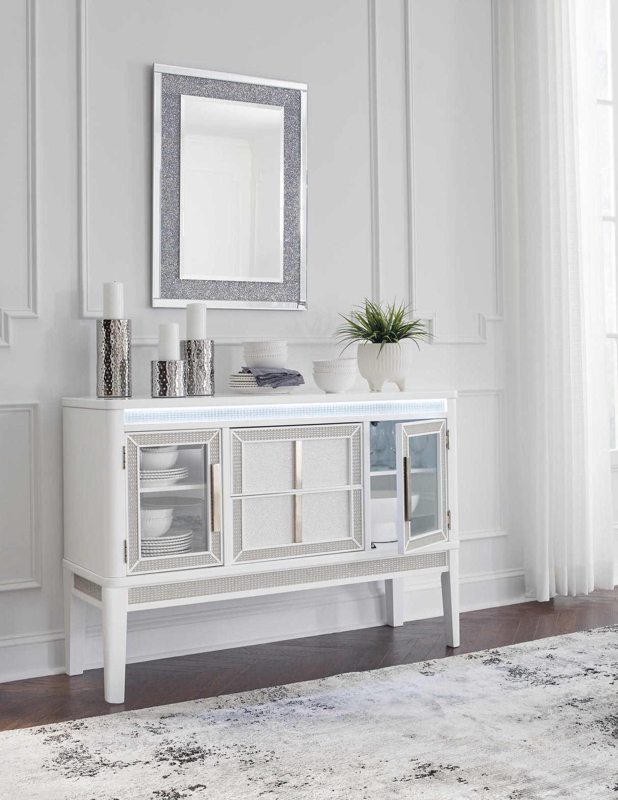 Chalanna Dining Room Server - White | Ashley - Home Elegance USA