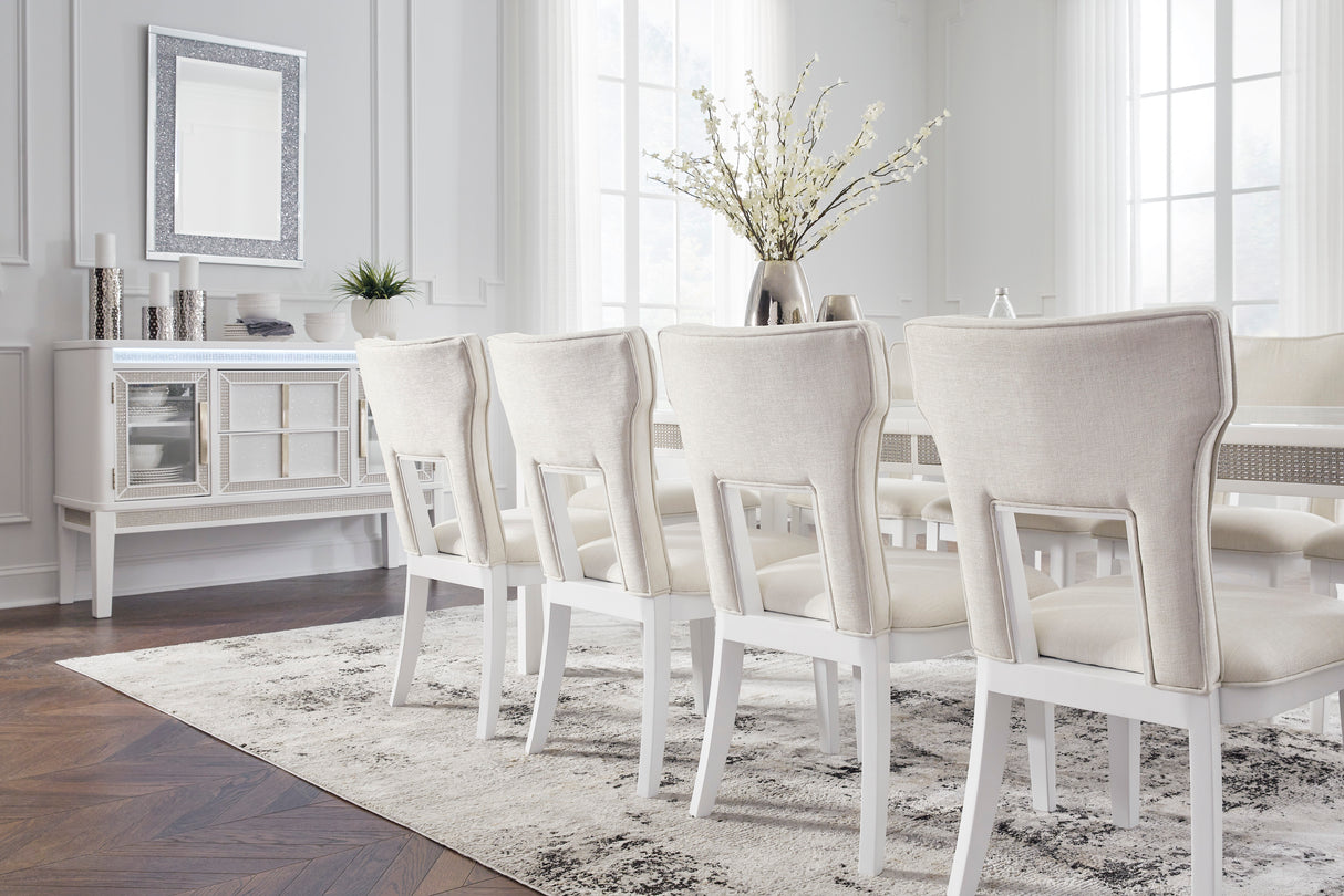 Chalanna Dining Side Chair Upholstered - White (Set of 2) | Ashley - Home Elegance USA