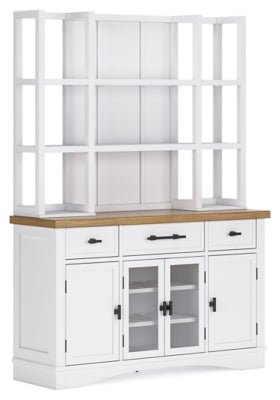 Ashley White/Natural Ashbryn D844D3 Dining Server and Hutch - D844D3 - Home Elegance USA - 1