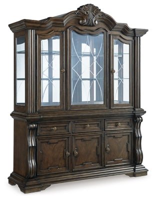 Ashley Dark Brown Maylee D947D1 Dining Buffet and Hutch | Home Elegance USA