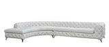 DIvani Casa Kohl - Contemporary White LAF Curved Shape Sectional Sofa w/ Chaise - Home Elegance USA