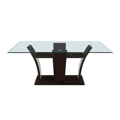 Daisy Rectangular Glass Top Dining Room Set in Espresso by Homelegance Homelegance Furniture