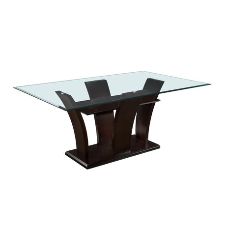 Daisy Rectangular Glass Top Dining Room Set in Espresso by Homelegance Homelegance Furniture