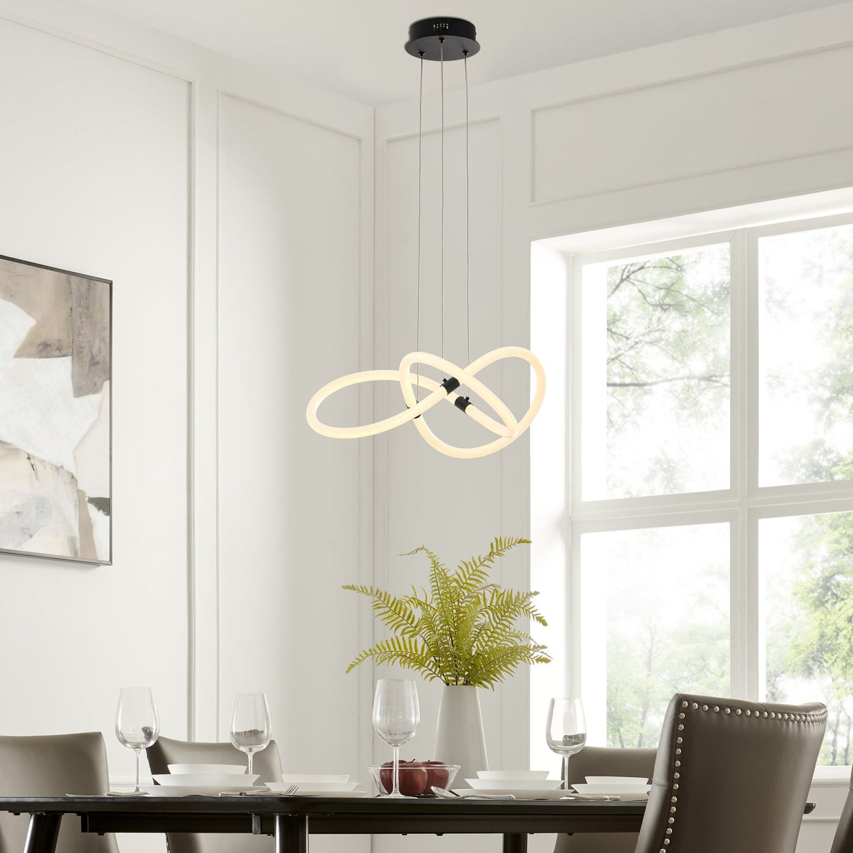 Daisy Led Adjustable Chandelier // Matte Black | Finesse - CH - 01155 - B - Home Elegance USA - 2