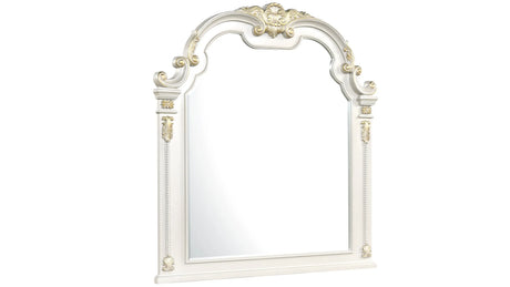 Destiny mirror in pearl with matte finish by Cosmos Furniture