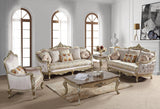 Diana Traditional Sofa And Loveseat In Champagne Wood Finish | Cosmos | Home Elegance USA