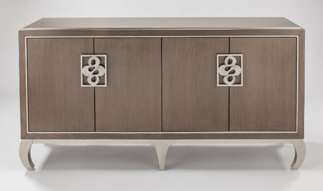 Wooden sideboard with decorative elements on a white background Home Elegance USA