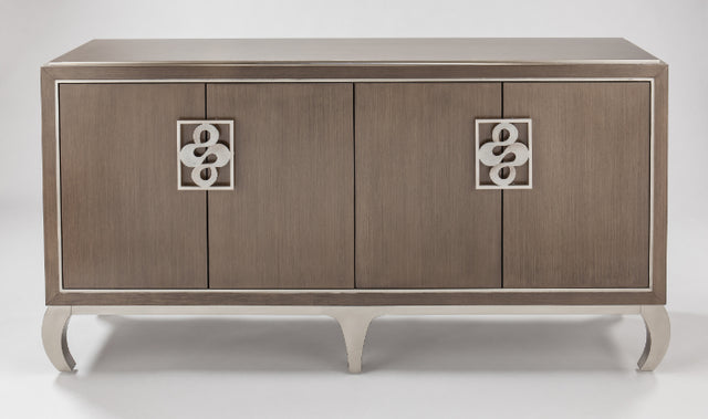 Wooden sideboard with decorative elements on a white background Home Elegance USA