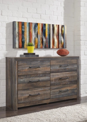 Drystan Six-Drawer Dresser Multi-Color Rustic Finish – Ashley Furniture