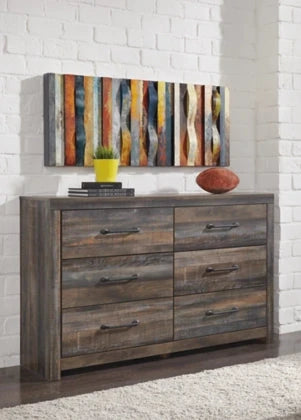 Drystan Six-Drawer Dresser Multi-Color Rustic Finish – Ashley Furniture - sold by Home Elegance USA