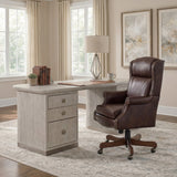 Merlin Executive Swivel Tilt Chair – Empire Byzantine Leather with Chestnut Finish - Hooker Furniture - sold by Home Elegance USA