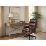 Victoria Executive Swivel Tilt Chair – Halona Native Leather in Dark Walnut Finish - Hooker Furniture