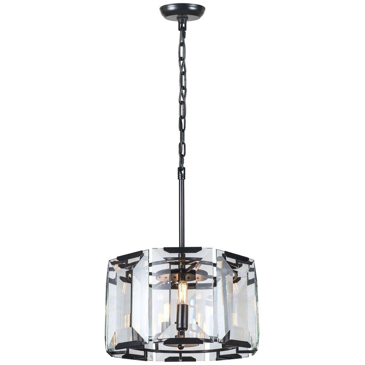 4 Lights Monaco Pendant In Flat Black | Elegant Lighting - ELL - 1211D17FB - Home Elegance USA - 1