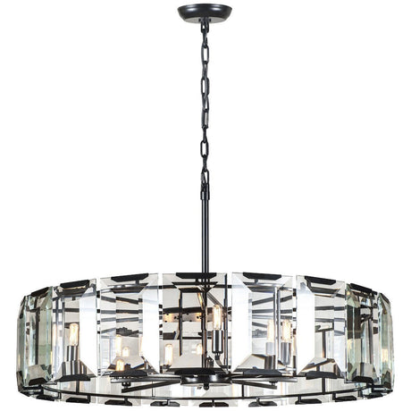 10 Lights Monaco Pendant In Flat Black | Elegant Lighting | Home Elegance USA