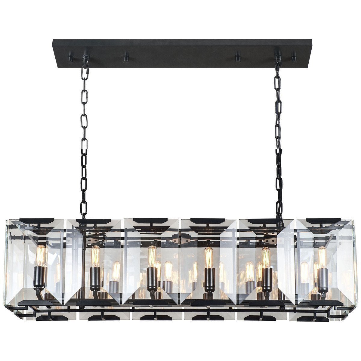 12 Lights Monaco Pendants In Flat Black | Elegant Lighting | Home Elegance USA