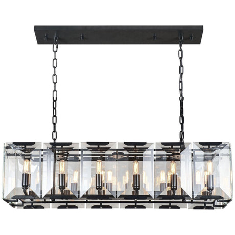 12 Lights Monaco Pendants In Flat Black | Elegant Lighting - ELL - 1212D40FB - Home Elegance USA - 1