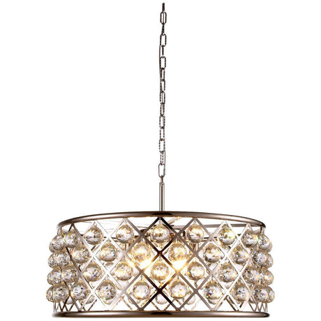 6 Lights Madison Transitional Pendant | Elegant Lighting - ELL - 1214D25PN/RC - Home Elegance USA - 4